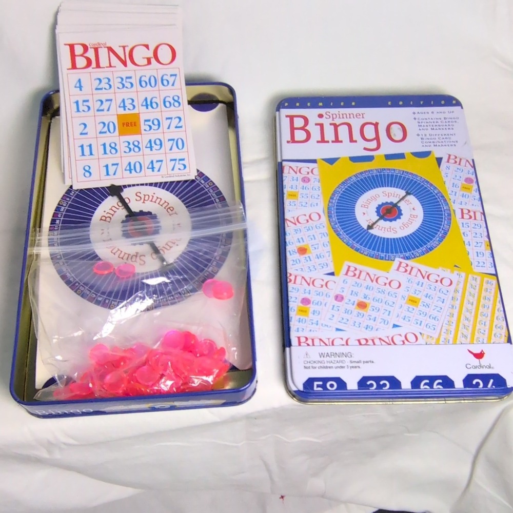 Cardinal Spinner Bingo Board Game with Spinner, Markers, Multiple Cards, Ages 6+
